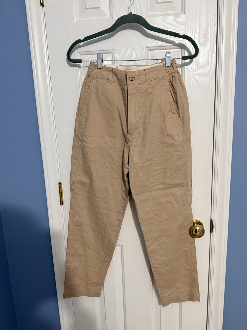 Uniqlo Women's Khaki Straight Chinos - Beige